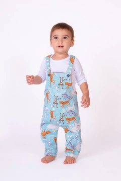 Jardinero Frisa Animalitos Celeste - comprar online