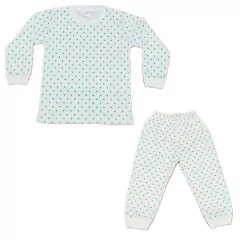 Pijama Niño 2 al 8 Lunares Verde