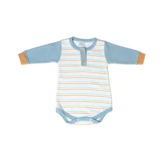 Body Combinado Con Cartera Celeste/Mostaza