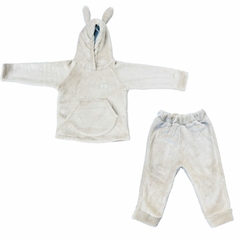 Buzo Canguro + Pantalon Polar Soft Beige