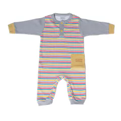 Enterito Con Puño Interlock Combinado Multi/Mostaza