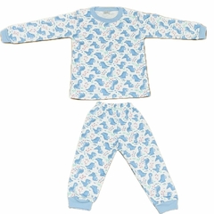 PIJAMA NIÑO 2 AL 8 DINO CELESTE
