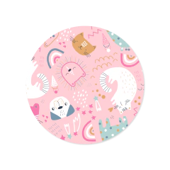 Enterito Con Puño Perros y Gatos Celeste, Rosa y Beige - sassykids