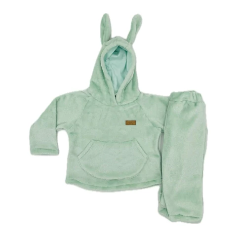 Buzo Canguro + Pantalon Flannel Verde Agua - comprar online