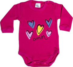 PACK X 4 BODY ESTAMPA CENTRAL MIX AMOR TEDDY - sassykids