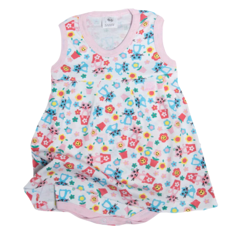 Vestido musculosa con bombachón macetas