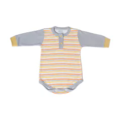 Body Combinado Con Cartera Gris/Mostaza