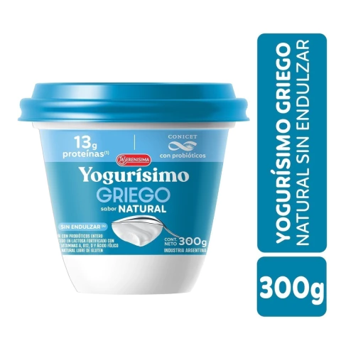Yogurísimo Griego Natural Sin Endulzar 300gr 656412 - comprar online