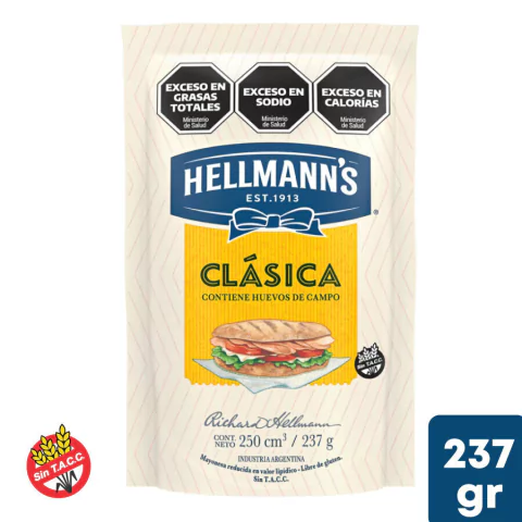 Mayonesa Clasica Hellmanns 237g - comprar online