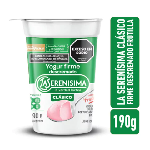 Yogur firme descremado frutilla La Serenísima Clásico 190gr 611502 - comprar online