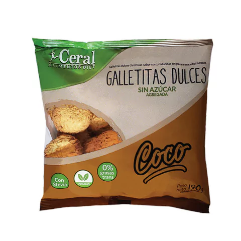 Galletas con stevia sabor Coco Ceral 190g
