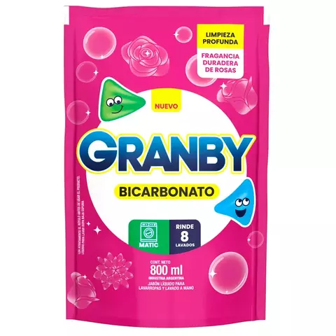 Jabon Liquido Bicarbonato Fragancia Rosas Granby 800ml - comprar online