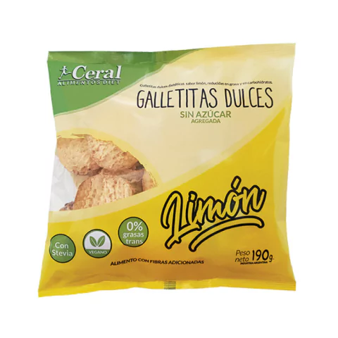 Galletas con stevia sabor Limon Ceral 190g