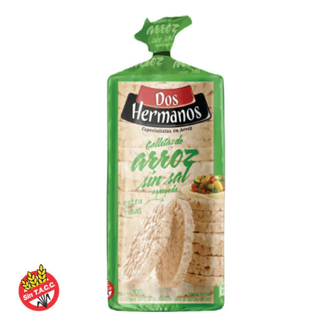 Galletas de Arroz Sin Sal Extra Finas Dos Hermanos 100g