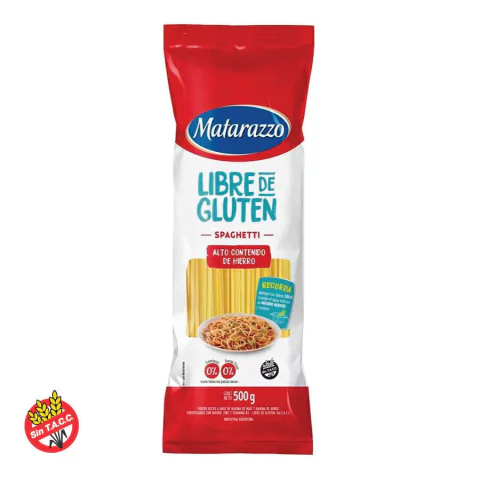 Fideos Spaghetti Libre de Gluten Matarazzo 500g