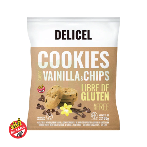 Galletas Sabor Vainilla & Chips Delicel 150g