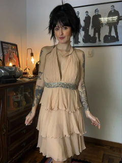 Vestido vintage 100% seda (M)
