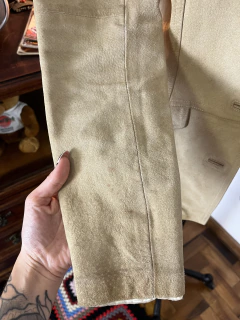 Blazer em couro legítimo vintage (P) - Melhores Panos