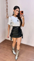 Saia couro fake strass - comprar online
