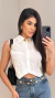 Blusa colete de botões s/ bojo cecilia - comprar online