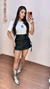 Saia couro fake strass na internet