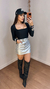 Saia courino botao prata - comprar online