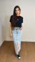 Saia jeans midi com fenda milena - KL Store