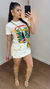 Short saia jeans off na internet