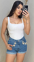 Short jeans aplicações em conchas lore - loja online