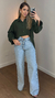 Calça jeans wide leg melody lavagem clara - KL Store