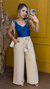 Calça pantalona elastec na cintura sirlene