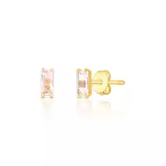 Brinco Baguete Color 18k - Pedra Natural