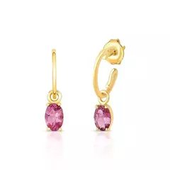 Brinco Argola Oval Color 18k - Pedra Natural - comprar online
