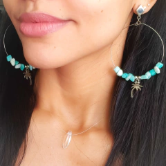 Maxi brinco cascalhos e pingente