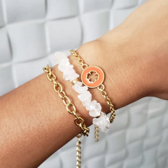 Dupla de Pulseira Medalha Color + Cascalho - loja online