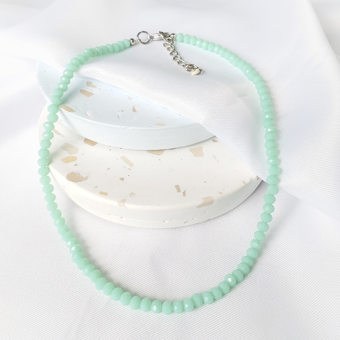 Choker cristais facetado