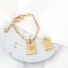 Pulseira "Livrai-me do mal olhado" Gold