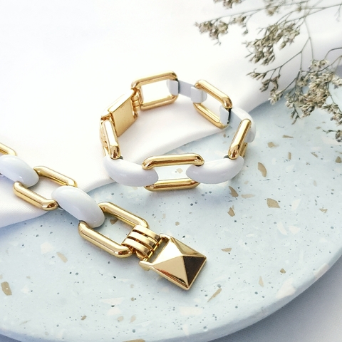 Pulseira Selina Gold/White
