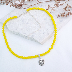 Choker Colore Amarelo c/ Pingente | Prata 925