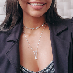 Choker mini medalhas | Prata 925 Rodinada