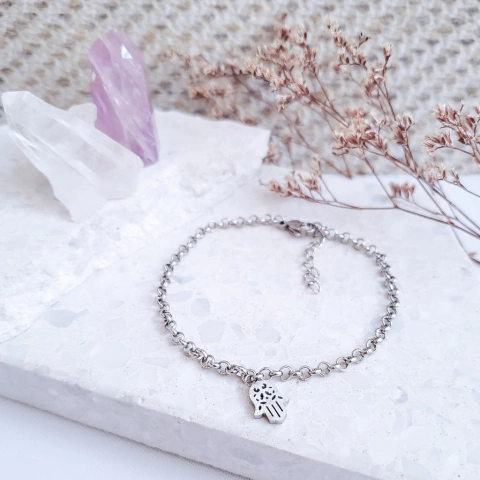 Pulseira Mão de Fátima | Aço Inoxidável