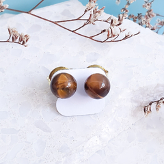 Brinco esfera pedra natural gold - loja online