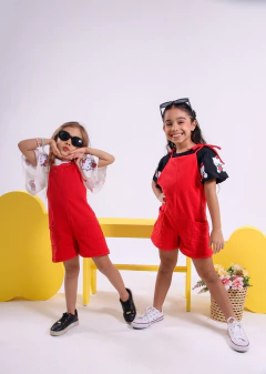 Imagem do Salopete e blusa manga flair Hello kitty