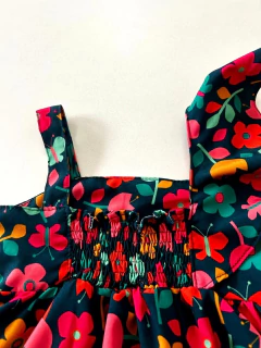 Vestido infantil com estampa floral - loja online