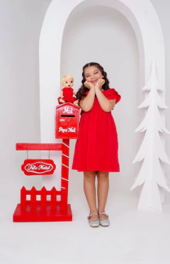 Vestido infantil com babados e bolsinha - Mariana Store KIDS