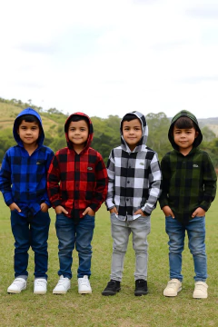 Camisa xadrez com capuz - comprar online