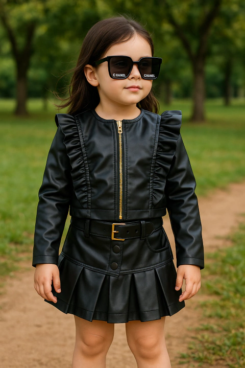 Jaqueta courino babado - comprar online