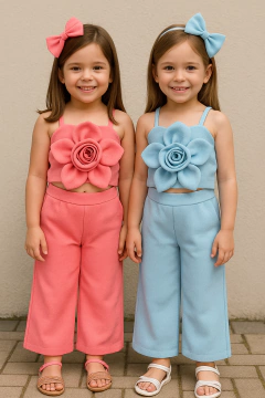 Conjunto calça pantalona flor - comprar online