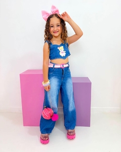 Conjunto jeans c/ cinto - comprar online