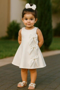 Vestido trapézio em linho - Mariana Store KIDS